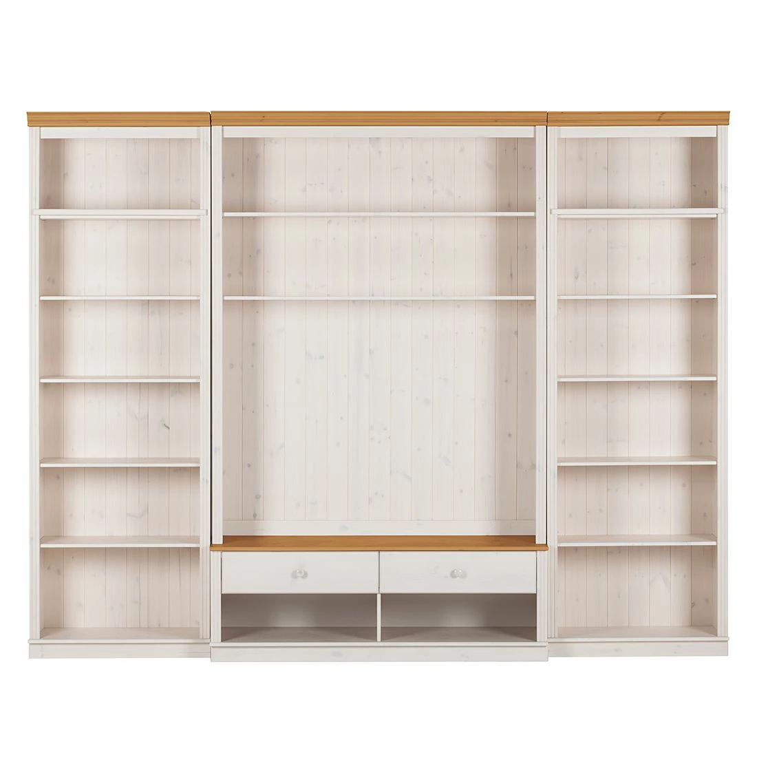 Maison Belfort Meuble TV Lillehammer I - 3 éléments - Pin massif - Pin blanc / Pin couleur miel 5 Maison Belfort Meuble TV Lillehammer I - 3 éléments - Pin massif - Pin blanc / Pin couleur miel – Image 3