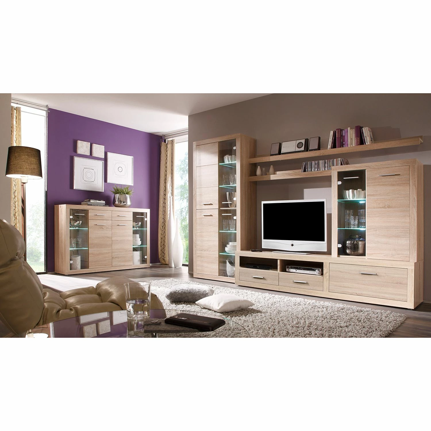 Mooved Meuble TV Rindby (5 éléments) - Avec éclairage - Imitation chêne Sonoma 5 Mooved Meuble TV Rindby (5 éléments) - Avec éclairage - Imitation chêne Sonoma – Image 3