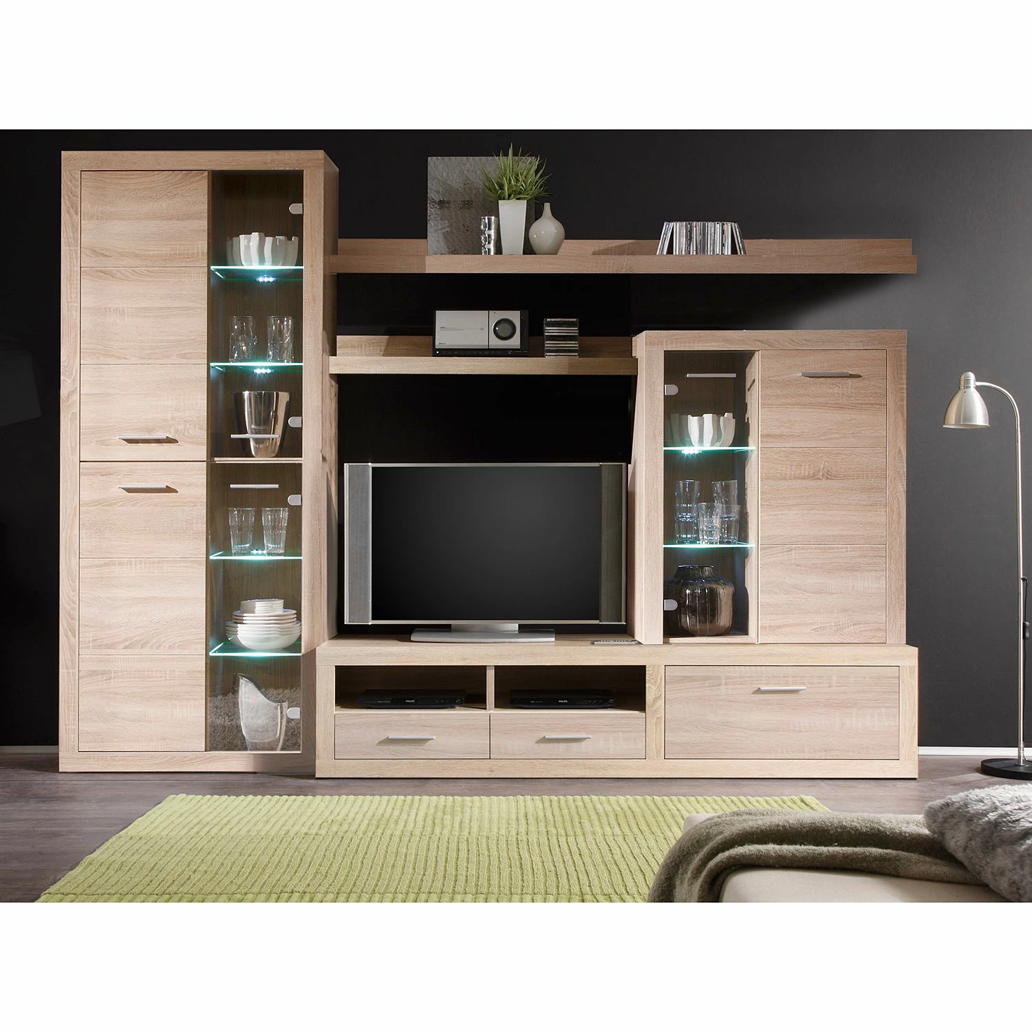 Mooved Meuble TV Rindby (5 éléments) - Avec éclairage - Imitation chêne Sonoma 3 Mooved Meuble TV Rindby (5 éléments) - Avec éclairage - Imitation chêne Sonoma