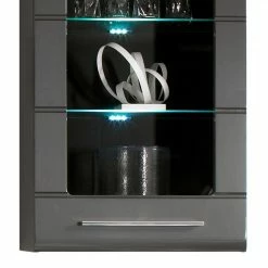 Loftscape Meuble TV Tadeus I (4 éléments) - Avec éclairage Gris brillant / 11 Loftscape Meuble TV Tadeus I (4 éléments) - Avec éclairage Gris brillant / -loftscape Boutique wohnwand tadeus i 4 teilig inkl beleuchtung hochglanz grau grau 977142