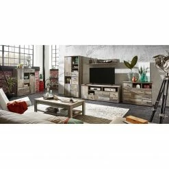 Red Living Meuble TV Tapara - 4 éléments - Marron / Gris 12 Red Living Meuble TV Tapara - 4 éléments - Marron / Gris -loftscape Boutique wohnwand tapara ii braun grau 4383680