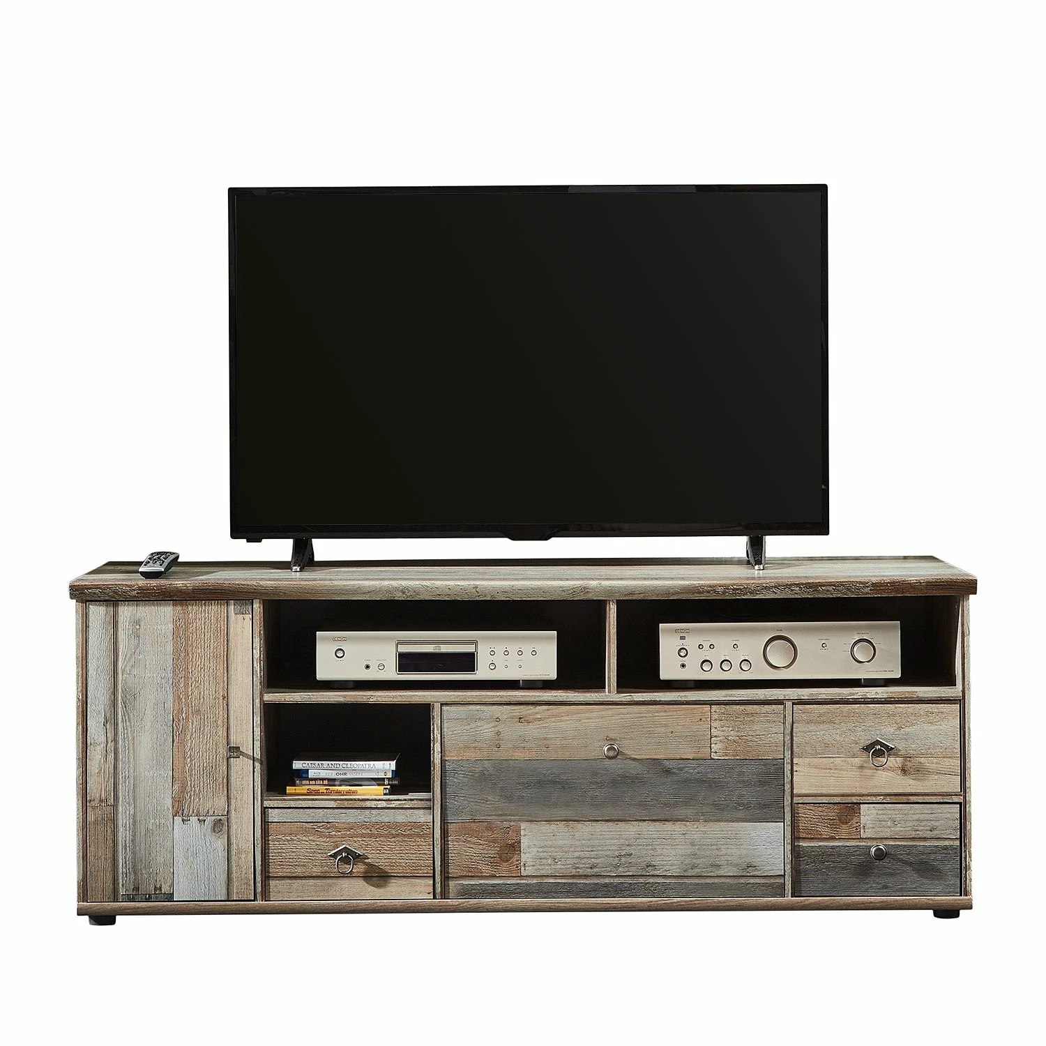 Red Living Meuble TV Tapara - 4 éléments - Marron / Gris 6 Red Living Meuble TV Tapara - 4 éléments - Marron / Gris – Image 4
