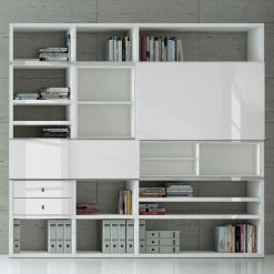 Loftscape Etagère XL Emporior I.C - Sans éclairage -loftscape Boutique xl regalwand emporior i c hochglanz weiss ohne beleuchtung 2207178
