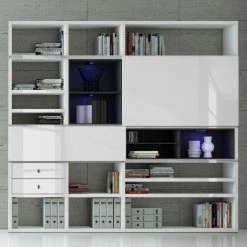 Loftscape Etagère XL Emporior l.C - Avec éclairage 7 Loftscape Etagère XL Emporior l.C - Avec éclairage -loftscape Boutique xl regalwand emporior i c hochglanz weiss schwarz mit beleuchtung 2206706