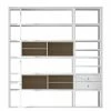 Loftscape Etagère XL Emporior II - Blanc brillant / Imitation chêne de Sonoma - Sans éclairage -loftscape Boutique xl regalwand emporior ii ohne beleuchtung hochglanz weiss eiche sonoma dekor 2208074