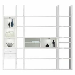Loftscape Etagère XL Emporior IIl.A - Blanc brillant / Blanc - Avec éclairage