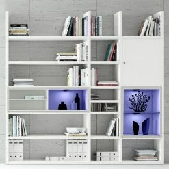 Loftscape Etagère XL Emporior IV - Blanc brillant / Blanc - Avec éclairage -loftscape Boutique xl regalwand emporior iv rgb led beleuchtung hochglanz weiss weiss 3397721