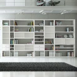 Loftscape Etagère XXL Emporior l.A - Blanc brillant / Blanc mat - Avec éclairage -loftscape Boutique xxl regalwand emporior i a ohne beleuchtung hochglanz weiss matt weiss 2221538