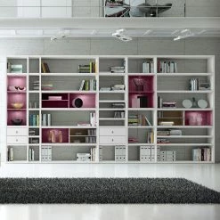 Loftscape Etagère XXL Emporior l.A - Blanc / Imitation chêne de Sonoma - Avec éclairage -loftscape Boutique xxl regalwand emporior i a rgb led beleuchtung weiss eiche sonoma dekor 3396293