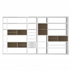 Loftscape Etagère XXL Emporior II - Blanc brillant / Imitation chêne de Sonoma - Sans éclairage