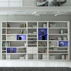 Loftscape Etagère XXL Emporior II - Blanc crème - Avec éclairage -loftscape Boutique xxl regalwand emporior ii rgb led beleuchtung weiss 3396325