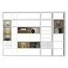 Loftscape Etagère XXL Emporior III - Blanc brillant / Imitation chêne de Sonoma - Avec éclairage -loftscape Boutique xxl regalwand emporior iii mit beleuchtung hochglanz weiss eiche sonoma dekor 2220926