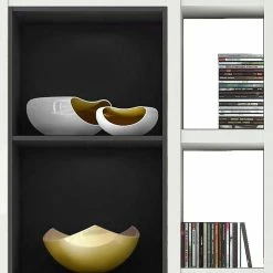 Loftscape Etagère XXL Emporior IV.A - Blanc / Noir - Sans éclairage -loftscape Boutique xxl regalwand emporior iv a ohne beleuchtung hochglanz weiss schwarz 3479909