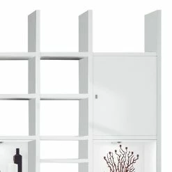 Loftscape Etagère XXL Emporior lV.B - Blanc brillant / Blanc - Avec éclairage -loftscape Boutique xxl regalwand emporior iv b mit beleuchtung hochglanz weiss weiss 2228670