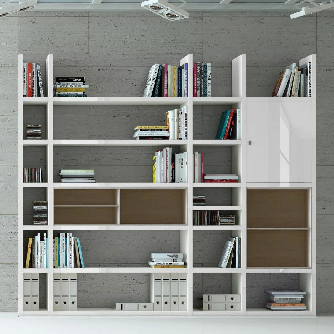 Loftscape Etagère XXL Emporior l.B - Blanc brillant / Imitation chêne de Sonoma - Sans éclairage 4 Loftscape Etagère XXL Emporior l.B - Blanc brillant / Imitation chêne de Sonoma - Sans éclairage – Image 2