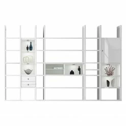 Loftscape Etagère XXL Emporior V.A - Blanc brillant / Blanc - Avec éclairage