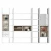 Loftscape Etagère XXL Emporior VI - Blanc brillant / Imitation chêne de Sonoma - Avec éclairage -loftscape Boutique xxl regalwand emporior vi mit beleuchtung hochglanz weiss eiche sonoma dekor 2206642