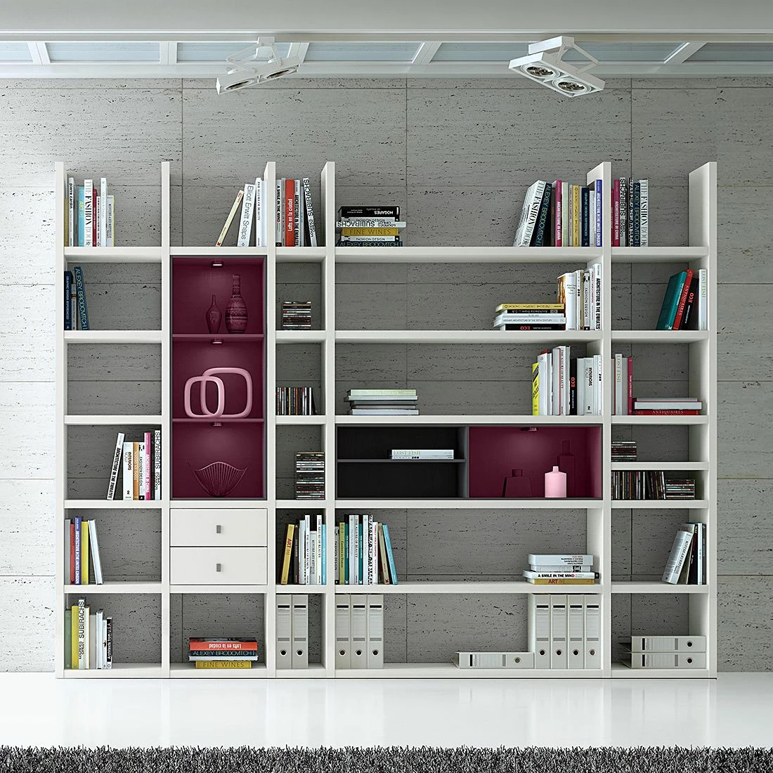 Loftscape Etagère XXL Emporior VII - Blanc / Noir - Avec éclairage 4 Loftscape Etagère XXL Emporior VII - Blanc / Noir - Avec éclairage – Image 2