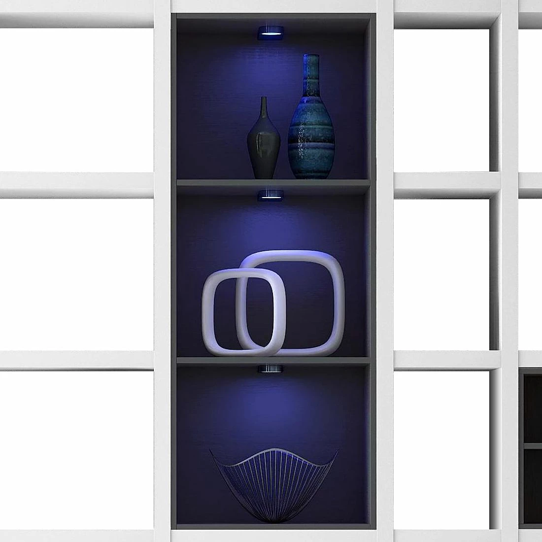 Loftscape Etagère XXL Emporior VII - Blanc / Noir - Avec éclairage 7 Loftscape Etagère XXL Emporior VII - Blanc / Noir - Avec éclairage – Image 5